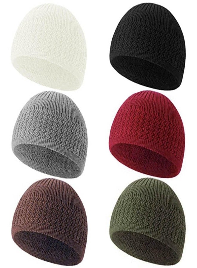 ZUYYON 6 Pcs Knit Kufi Hats for Men Women Muslim Stretchy Skull Caps Cotton Helmet Liner Breathable Crochet Beanie Hat(Classic Colors) - Image 1